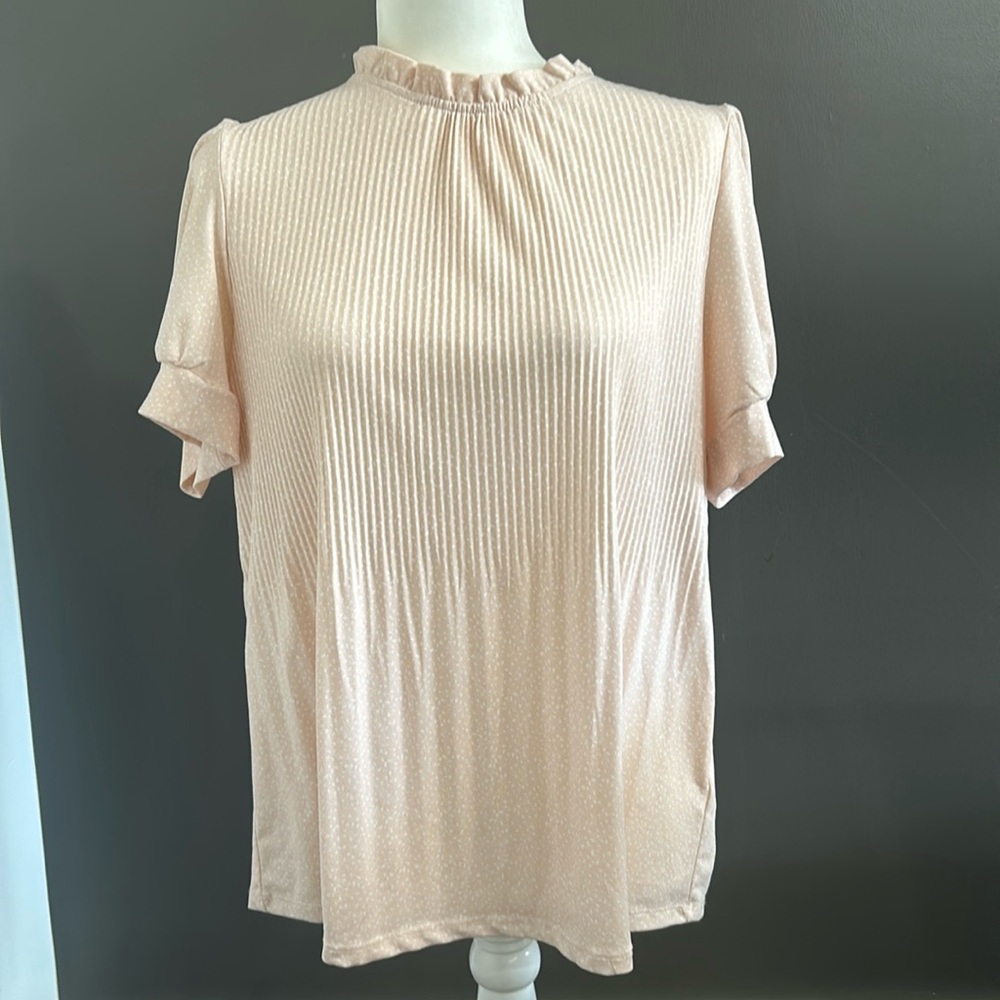 Adrianna Papell Short-Sleeve Pink Blouse